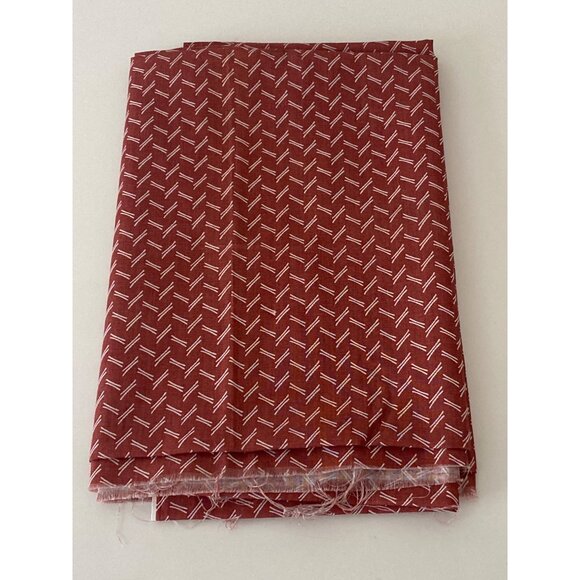 Vintage Fabric Wamsutta Burnt Orange White Lines Anna Rubens Pink Cream Fish Sca - Picture 11 of 13